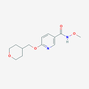 molecular formula C13H18N2O4 B2500316 N-甲氧基-6-((四氢-2H-吡喃-4-基)甲氧基)烟酰胺 CAS No. 2034448-83-2