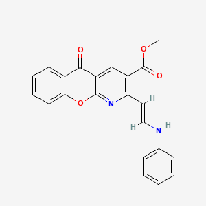 molecular formula C23H18N2O4 B2500317 ethyl 2-[(E)-2-anilinoethenyl]-5-oxochromeno[2,3-b]pyridine-3-carboxylate CAS No. 303995-08-6