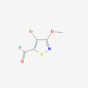 molecular formula C5H4BrNO2S B2500322 4-Bromo-3-methoxy-1,2-thiazole-5-carbaldehyde CAS No. 1955540-11-0