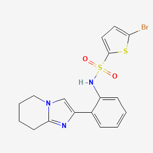 molecular formula C17H16BrN3O2S2 B2500323 5-bromo-N-(2-(5,6,7,8-tetrahydroimidazo[1,2-a]pyridin-2-yl)phenyl)thiophene-2-sulfonamide CAS No. 2034568-45-9