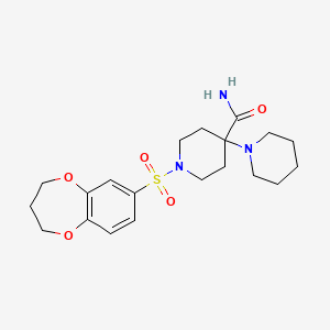 1-(3,4-dihydro-2H-1,5-benzodioxepin-7-ylsulfonyl)-4-piperidin-1-ylpiperidine-4-carboxamide