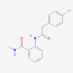 molecular formula C16H15ClN2O2 B250033 2-{[(4-chlorophenyl)acetyl]amino}-N-methylbenzamide 