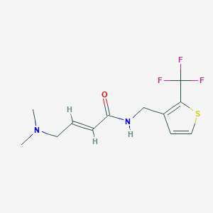 molecular formula C12H15F3N2OS B2500333 (E)-4-(Dimethylamino)-N-[[2-(trifluoromethyl)thiophen-3-yl]methyl]but-2-enamide CAS No. 2411337-92-1
