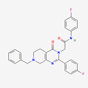 2-[7-benzyl-2-(4-fluorophenyl)-4-oxo-3H,4H,5H,6H,7H,8H-pyrido[3,4-d]pyrimidin-3-yl]-N-(4-fluorophenyl)acetamide