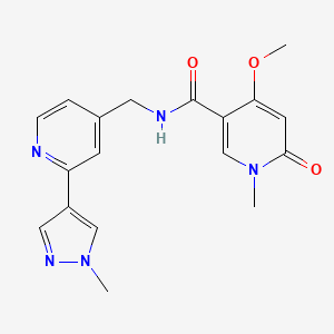 molecular formula C18H19N5O3 B2500340 4-甲氧基-1-甲基-N-{[2-(1-甲基-1H-嘧唑-4-基)吡啶-4-基]甲基}-6-氧代-1,6-二氢吡啶-3-羧酰胺 CAS No. 2097931-97-8