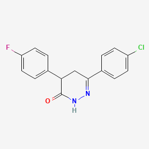 molecular formula C16H12ClFN2O B2500344 6-(4-Chlorophenyl)-4-(4-fluorophenyl)-2,3,4,5-tetrahydropyridazin-3-one CAS No. 344282-47-9