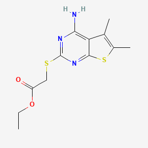 Ethyl 2-(4-amino-5,6-dimethylthiopheno[2,3-d]pyrimidin-2-ylthio)acetate