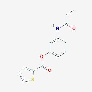 molecular formula C14H13NO3S B250035 3-(Propionylamino)phenyl 2-thiophenecarboxylate 