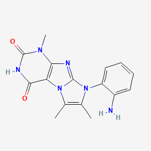 molecular formula C16H16N6O2 B2500370 8-(2-aminophenyl)-1,6,7-trimethyl-1H-imidazo[2,1-f]purine-2,4(3H,8H)-dione CAS No. 879454-70-3