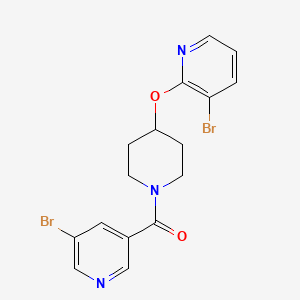 molecular formula C16H15Br2N3O2 B2500374 (4-((3-Bromopyridin-2-yl)oxy)piperidin-1-yl)(5-bromopyridin-3-yl)methanone CAS No. 1448062-86-9