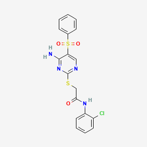 2-((4-amino-5-(phenylsulfonyl)pyrimidin-2-yl)thio)-N-(2-chlorophenyl)acetamide