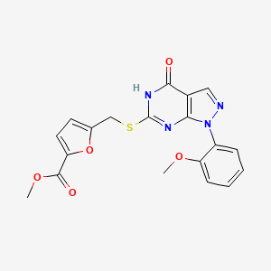 methyl 5-(((1-(2-methoxyphenyl)-4-oxo-4,5-dihydro-1H-pyrazolo[3,4-d]pyrimidin-6-yl)thio)methyl)furan-2-carboxylate