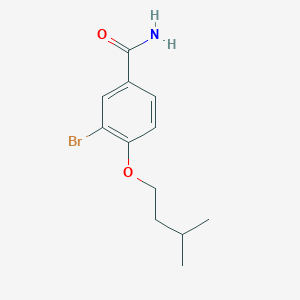 molecular formula C12H16BrNO2 B250039 3-Bromo-4-(3-methylbutoxy)benzamide 