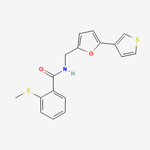 molecular formula C17H15NO2S2 B2500399 2-(methylthio)-N-((5-(thiophen-3-yl)furan-2-yl)methyl)benzamide CAS No. 2034595-05-4