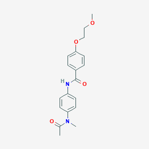 molecular formula C19H22N2O4 B250040 N-{4-[acetyl(methyl)amino]phenyl}-4-(2-methoxyethoxy)benzamide 