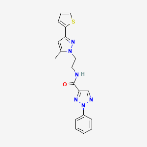 N-(2-(5-methyl-3-(thiophen-2-yl)-1H-pyrazol-1-yl)ethyl)-2-phenyl-2H-1,2,3-triazole-4-carboxamide
