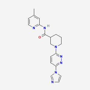 molecular formula C19H21N7O B2500405 1-(6-(1H-imidazol-1-yl)pyridazin-3-yl)-N-(4-methylpyridin-2-yl)piperidine-3-carboxamide CAS No. 1286710-03-9