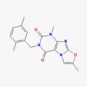 molecular formula C18H18N4O3 B2500407 3-(2,5-dimethylbenzyl)-1,7-dimethyloxazolo[2,3-f]purine-2,4(1H,3H)-dione CAS No. 899997-20-7