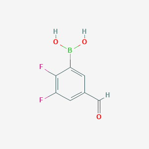 molecular formula C7H5BF2O3 B2500409 2,3-Difluoro-5-formylphenylboronic acid CAS No. 2377611-83-9