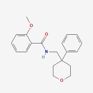 2-methoxy-N-((4-phenyltetrahydro-2H-pyran-4-yl)methyl)benzamide