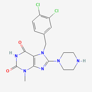 7-(3,4-dichlorobenzyl)-3-methyl-8-(piperazin-1-yl)-1H-purine-2,6(3H,7H)-dione