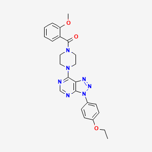 molecular formula C24H25N7O3 B2500415 (4-(3-(4-ethoxyphenyl)-3H-[1,2,3]triazolo[4,5-d]pyrimidin-7-yl)piperazin-1-yl)(2-methoxyphenyl)methanone CAS No. 920376-72-3