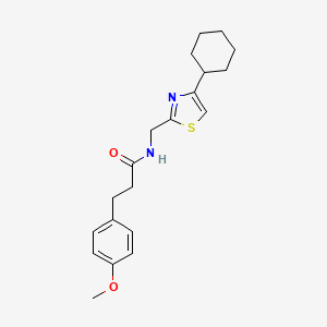 molecular formula C20H26N2O2S B2500417 N-((4-环己基噻唑-2-基)甲基)-3-(4-甲氧苯基)丙酰胺 CAS No. 2034400-28-5