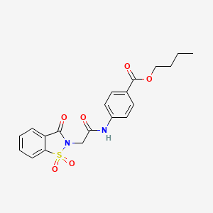 butyl 4-(2-(1,1-dioxido-3-oxobenzo[d]isothiazol-2(3H)-yl)acetamido)benzoate