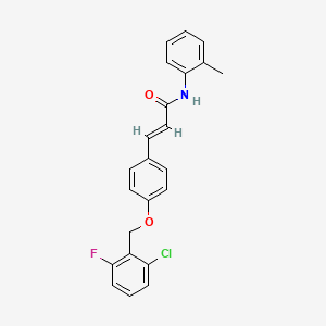 molecular formula C23H19ClFNO2 B2500432 (E)-3-{4-[(2-chloro-6-fluorobenzyl)oxy]phenyl}-N-(2-methylphenyl)-2-propenamide CAS No. 477870-82-9