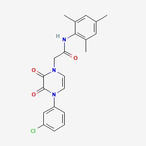 2-(4-(3-chlorophenyl)-2,3-dioxo-3,4-dihydropyrazin-1(2H)-yl)-N-mesitylacetamide