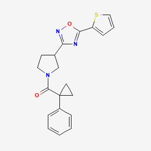 (1-Phenylcyclopropyl)(3-(5-(thiophen-2-yl)-1,2,4-oxadiazol-3-yl)pyrrolidin-1-yl)methanone