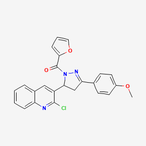 [3-(2-Chloroquinolin-3-yl)-5-(4-methoxyphenyl)-3,4-dihydropyrazol-2-yl]-(furan-2-yl)methanone