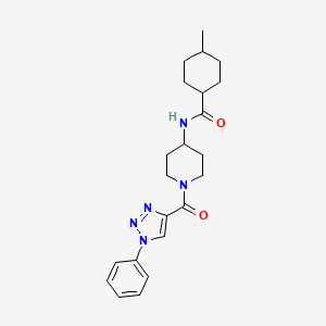 4-methyl-N-(1-(1-phenyl-1H-1,2,3-triazole-4-carbonyl)piperidin-4-yl)cyclohexanecarboxamide