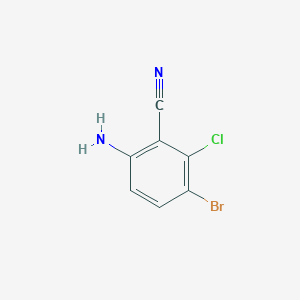 molecular formula C7H4BrClN2 B2500466 6-氨基-3-溴-2-氯苯甲腈 CAS No. 159020-87-8