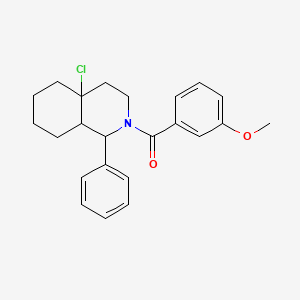 molecular formula C23H26ClNO2 B2500475 (4a-chloro-1-phenyloctahydroisoquinolin-2(1H)-yl)(3-methoxyphenyl)methanone CAS No. 1005045-36-2