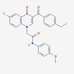 2-(6-chloro-3-(4-ethylbenzoyl)-4-oxoquinolin-1(4H)-yl)-N-(4-methoxyphenyl)acetamide