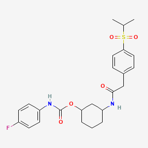 3-(2-(4-(Isopropylsulfonyl)phenyl)acetamido)cyclohexyl (4-fluorophenyl)carbamate