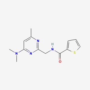 molecular formula C13H16N4OS B2500488 N-((4-(dimethylamino)-6-methylpyrimidin-2-yl)methyl)thiophene-2-carboxamide CAS No. 1797662-51-1