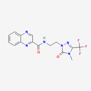 N-(2-(4-methyl-5-oxo-3-(trifluoromethyl)-4,5-dihydro-1H-1,2,4-triazol-1-yl)ethyl)quinoxaline-2-carboxamide