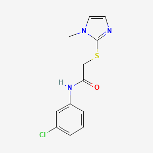 molecular formula C12H12ClN3OS B2500495 N-(3-chlorophenyl)-2-[(1-methyl-1H-imidazol-2-yl)sulfanyl]acetamide CAS No. 329079-24-5