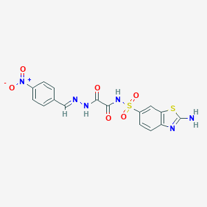 B025005 Acetic acid, (((2-amino-6-benzothiazolyl)sulfonyl)amino)oxo-, ((4-nitrophenyl)methylene)hydrazide CAS No. 108679-70-5