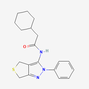 2-cyclohexyl-N-(2-phenyl-4,6-dihydro-2H-thieno[3,4-c]pyrazol-3-yl)acetamide