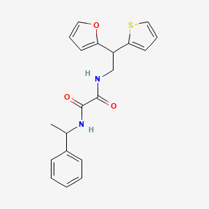 molecular formula C20H20N2O3S B2500505 N-[2-(furan-2-yl)-2-(thiophen-2-yl)ethyl]-N'-(1-phenylethyl)ethanediamide CAS No. 2097935-65-2