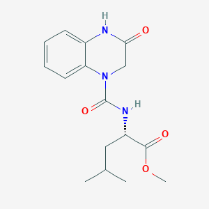 molecular formula C16H21N3O4 B2500508 methyl (2S)-4-methyl-2-[(3-oxo-2,4-dihydroquinoxaline-1-carbonyl)amino]pentanoate CAS No. 1173678-35-7