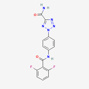 molecular formula C15H10F2N6O2 B2500510 2-(4-(2,6-difluorobenzamido)phenyl)-2H-tetrazole-5-carboxamide CAS No. 1396635-47-4