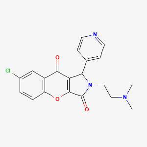 molecular formula C20H18ClN3O3 B2500512 7-Chloro-2-(2-(dimethylamino)ethyl)-1-(pyridin-4-yl)-1,2-dihydrochromeno[2,3-c]pyrrole-3,9-dione CAS No. 874397-30-5