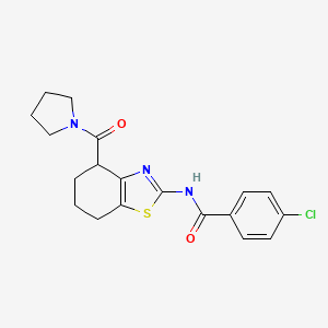 4-chloro-N-(4-(pyrrolidine-1-carbonyl)-4,5,6,7-tetrahydrobenzo[d]thiazol-2-yl)benzamide