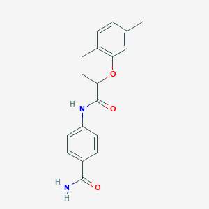 molecular formula C18H20N2O3 B250052 4-{[2-(2,5-Dimethylphenoxy)propanoyl]amino}benzamide 