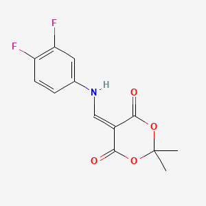 molecular formula C13H11F2NO4 B2500521 5-(((3,4-Difluorophenyl)amino)methylene)-2,2-dimethyl-1,3-dioxane-4,6-dione CAS No. 369398-68-5