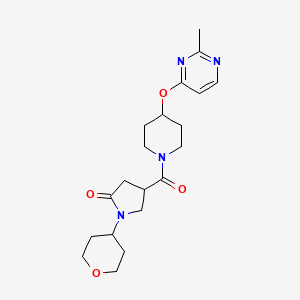 4-(4-((2-methylpyrimidin-4-yl)oxy)piperidine-1-carbonyl)-1-(tetrahydro-2H-pyran-4-yl)pyrrolidin-2-one